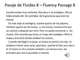 pasaje de fluidez 8 fluency passage 8