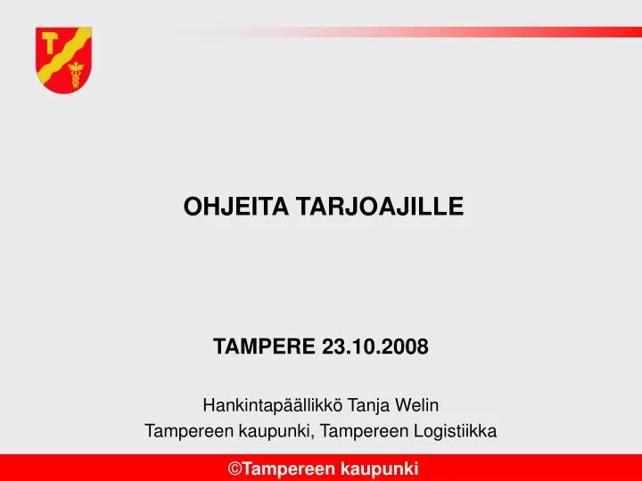 ohjeita tarjoajille