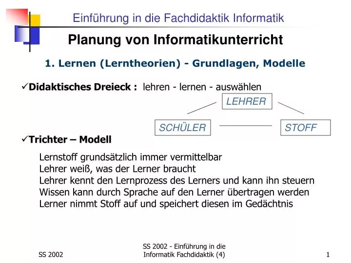 planung von informatikunterricht