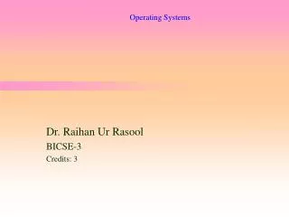 Operating Systems