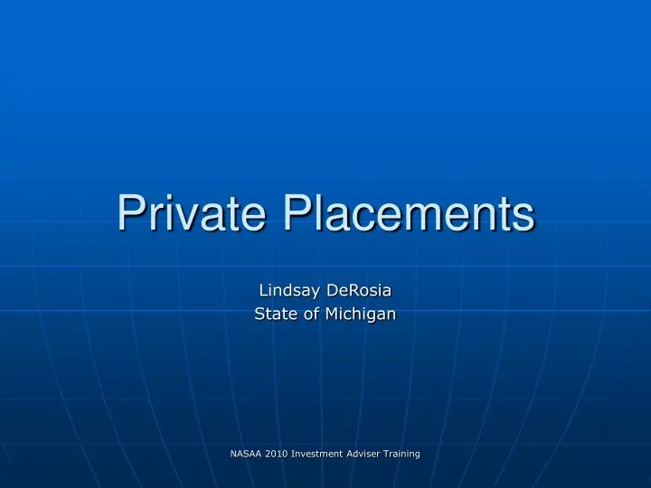 private placements