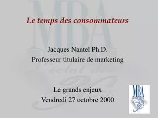 le temps des consommateurs