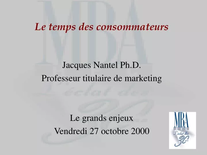 le temps des consommateurs