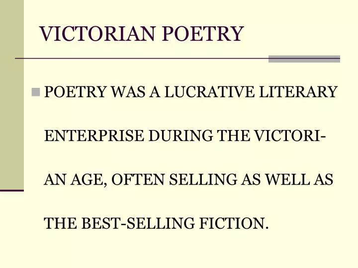 victorian poetry