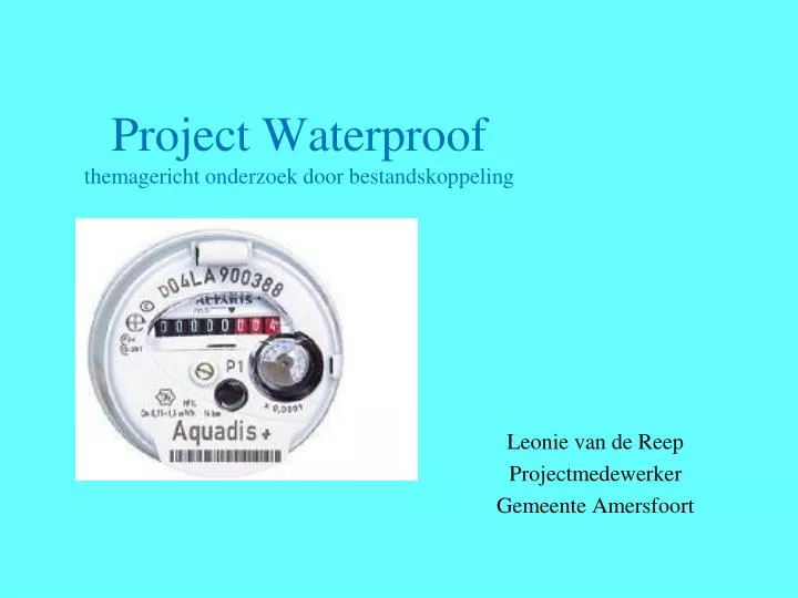 project waterproof themagericht onderzoek door bestandskoppeling