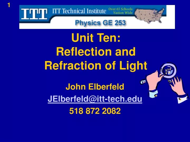 unit ten reflection and refraction of light