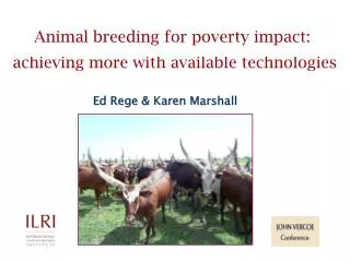 Animal breeding for poverty impact: