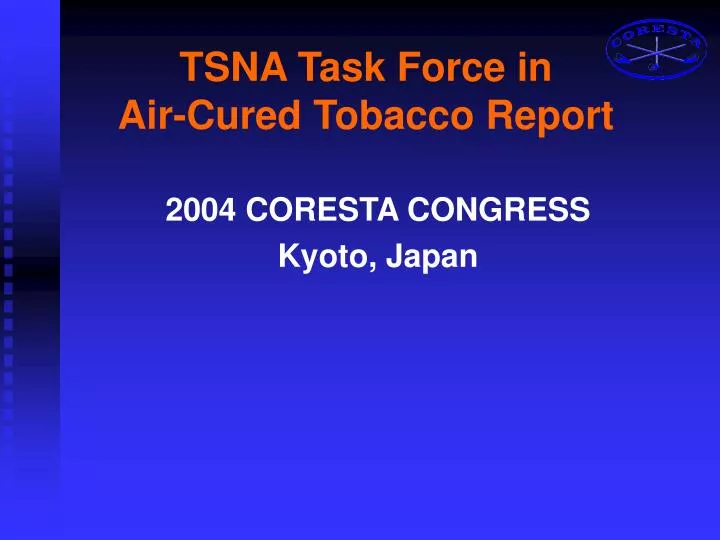 tsna task force in air cured tobacco report