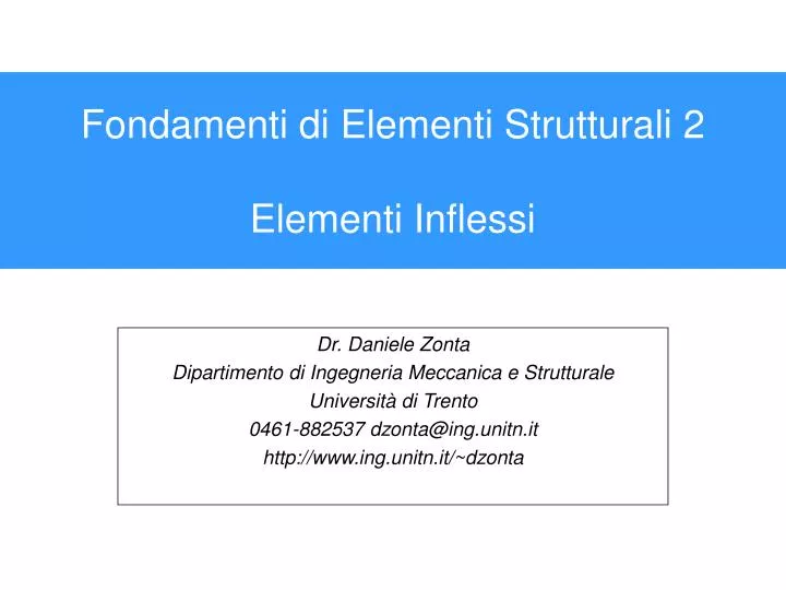 fondamenti di elementi strutturali 2 elementi inflessi