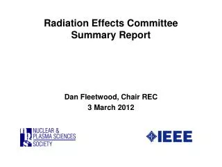 radiation effects committee summary report