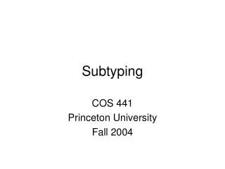 Subtyping