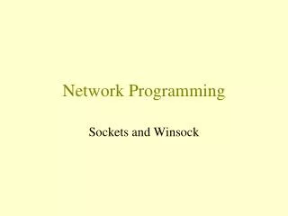 Network Programming