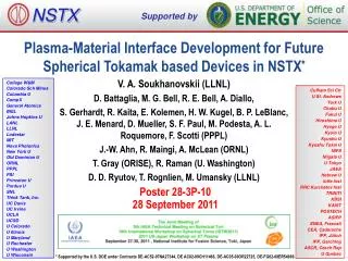 Plasma -Material Interface Development for Future Spherical Tokamak based Devices in NSTX *