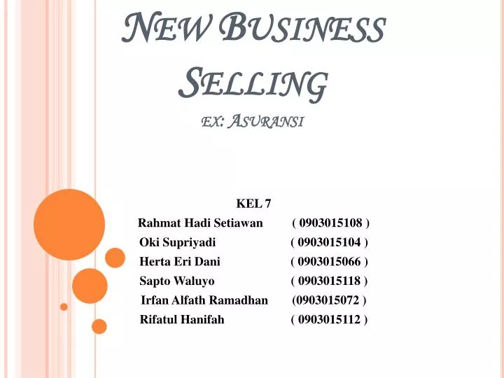 new business selling ex asuransi