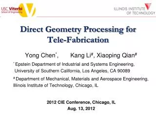 Direct Geometry Processing for Tele-Fabrication