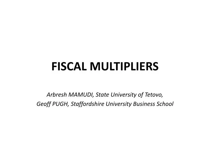fiscal multipliers