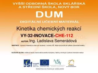 kinetika chemick ch reakc