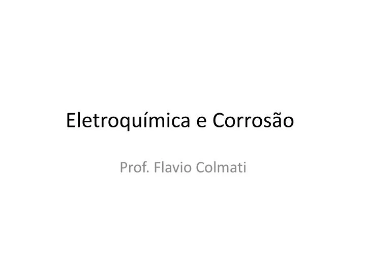 eletroqu mica e corros o