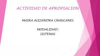 actividad de apropiacion
