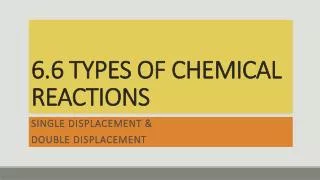 6.6 TYPES OF CHEMICAL REACTIONS