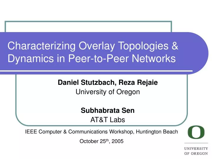 characterizing overlay topologies dynamics in peer to peer networks