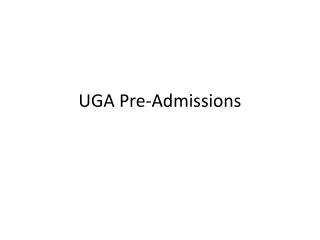 UGA Pre-Admissions