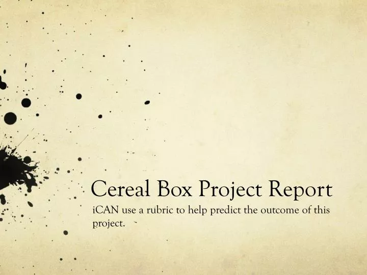 cereal box project report