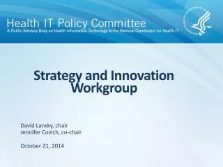 Strategy and Innovation Workgroup