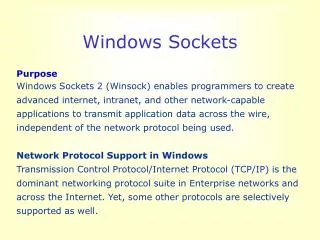 Windows Sockets