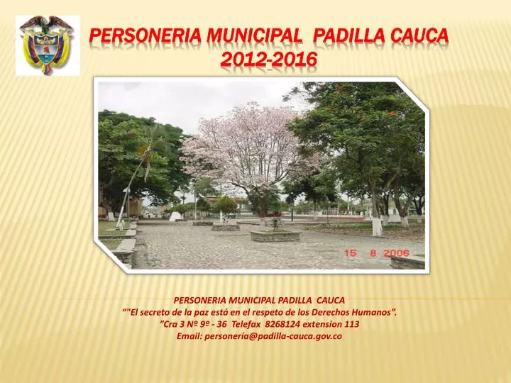 personeria municipal padilla cauca 2012 2016