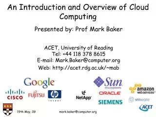 an introduction and overview of cloud computing