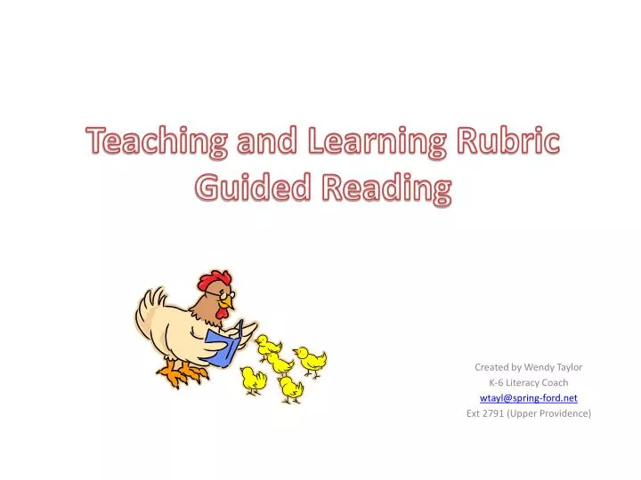 teaching and learning rubric guided reading