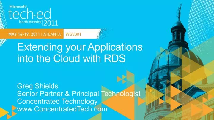 extending your applications into the cloud with rds