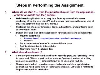 Steps in Performing the Assignment