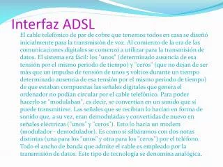 interfaz adsl