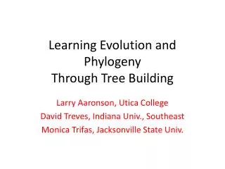 Learning Evolution and Phylogeny Through Tree Building