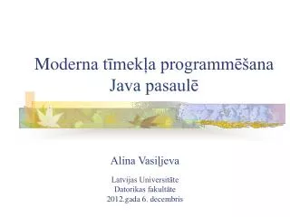 modern a t mek a programm ana java pasaul