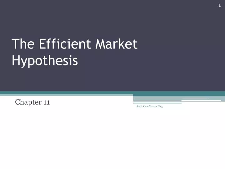the efficient market hypothesis