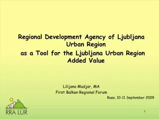Regional Development Agency of Ljubljana Urban Region