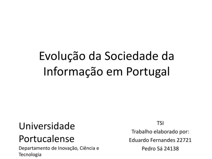 evolu o da sociedade da informa o em portugal