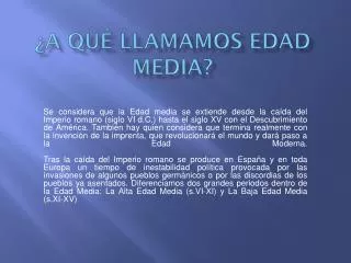a qu llamamos edad media