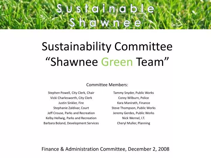 sustainability committee shawnee green team