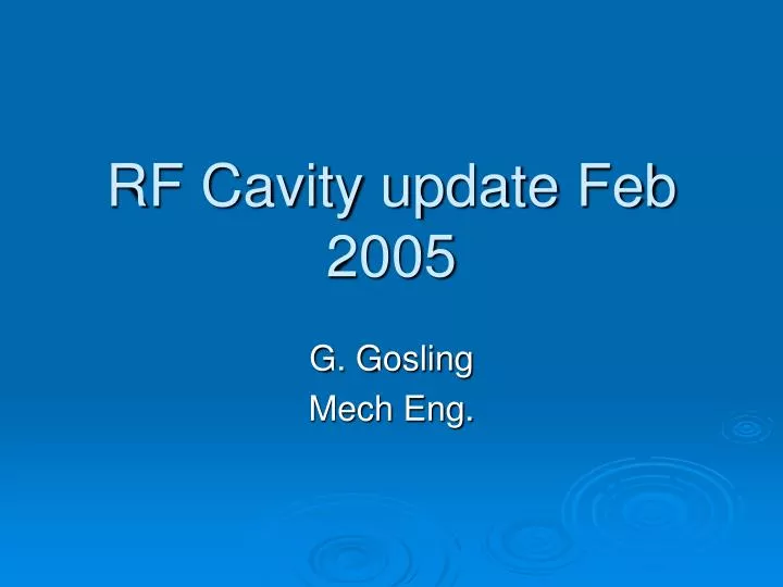 rf cavity update feb 2005