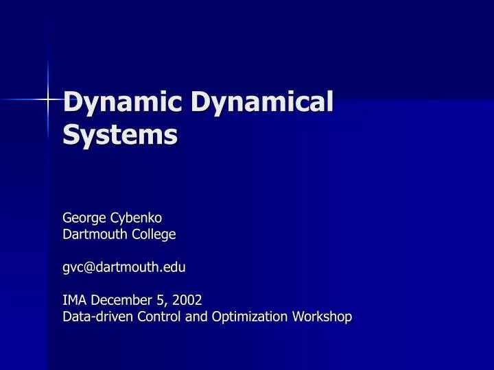 dynamic dynamical systems