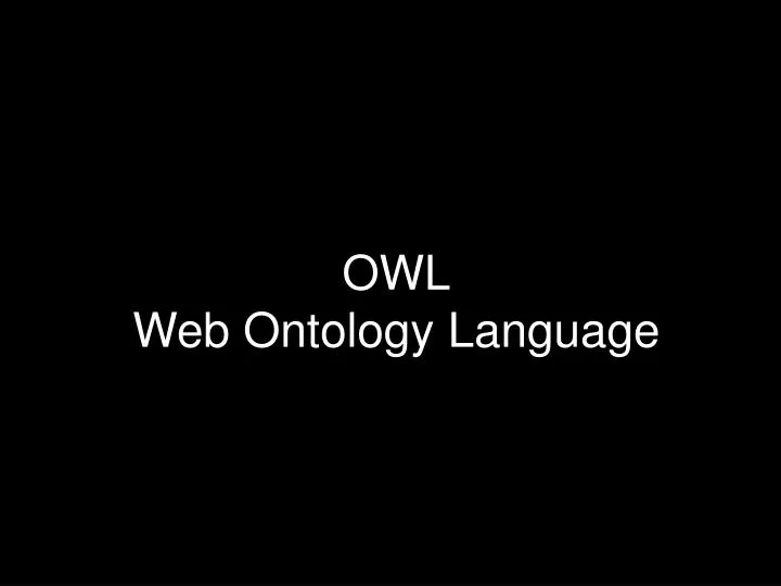 owl web ontology language