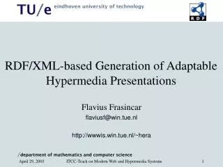 RDF/XML-based Generation of Adaptable Hypermedia Presentations