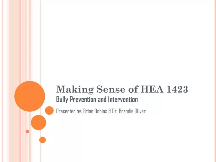 making sense of hea 1423 bully prevention and intervention