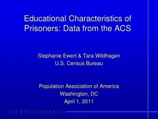 Educational Characteristics of Prisoners: Data from the ACS