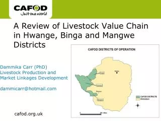 A Review of Livestock Value Chain in Hwange , Binga and Mangwe Districts