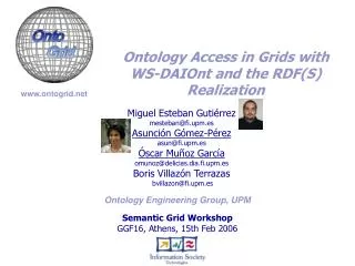 Ontology Access in Grids with WS-DAIOnt and the RDF(S) Realization